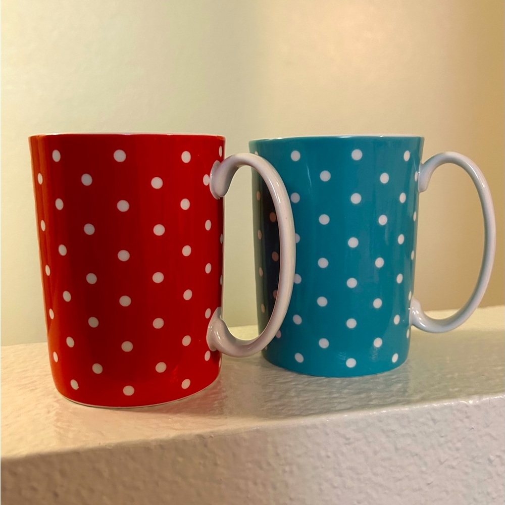Kate Spade Larabee Dot 12oz Mug - Red and Turquoise